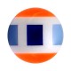 Boule Nombril 8 MM Acrylique Structure Alignée Bleu / Orange