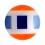 Boule Piercing Nombril 8 MM Acrylique Structure Alignée Bleu / Orange