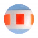 Boule Piercing Nombril 8 MM Acrylique Structure Alignée Orange / Bleu