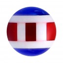Boule Piercing Nombril 8 MM Acrylique Structure Alignée Rouge / Bleu