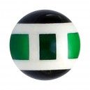 Boule Piercing Nombril 8 MM Acrylique Structure Alignée Vert Clair / Foncé