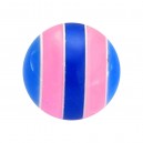 Blue/Pink Colorful Stripes Acrylic Piercing Loose Ball