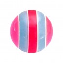 Boule Piercing Acrylique Bandes Colorées Fushia / Bleu