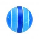 Light/Dark Blue Colorful Stripes Acrylic Piercing Loose Ball