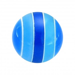 Boule Piercing Acrylique Bandes Colorées Bleu Clair / Foncé