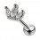 Helix- / Tragus-Piercing Stahl 316L Metallisiert Krone 3 Strass Wei&szlig;
