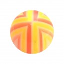 Boule Piercing Acrylique Quadriphase Orange / Jaune