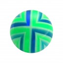 Bola Piercing Acrílico Cuatro Fases Verde / Azul