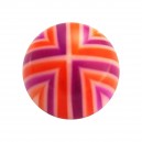 Boule Piercing Acrylique Quadriphase Orange / Violet