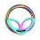 Alien Rainbow Anodized Clicker Piercing Segment/Earlobe Ring