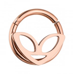 Piercing Ohrläppchen / Clicker-Segment-Ring Eloxiert Golden Rosa Alien