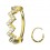 White Strass Gold Multiple Zig Zag Helix/Conch Piercing Ring