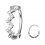 White Strass Metallized Multiple Zig Zag Helix/Conch Piercing Ring
