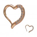 9 White Strass Rose Gold Heart Clicker Daith Piercing Ring