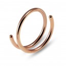 Rose Gold Anodized 316L Steel Continuous Loop Nose Thin Ring