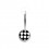 Transparent Acrylic Navel Belly Button Ring w/ Checkerboard