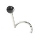 Metallized 316L Steel Nose Piercing Ring & Black Anodized Ball