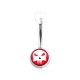 Transparent Acrylic Belly Bar Navel Button Ring w/ The Punisher Logo