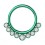 9 White Strass Green Anodized Clicker Daith Ring with Hinge