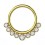 Daith-Piercing Clicker Eloxiert Golden Scharnier 9 Strass Wei&szlig;e