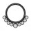 Daith-Piercing Clicker Eloxiert Schwarz Scharnier 9 Strass Wei&szlig;e