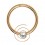Daith-Piercing Clicker Eloxiert Golden Rosa Wirbel Strass Wei&szlig;