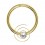 Piercing Daith Clicker Eloxiert Golden Wirbel Strass Weiß