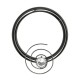 Daith-Piercing Clicker Eloxiert Schwarz Wirbel Strass Weiß
