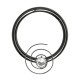 Daith Clicker Anodisé Noir Tourbillon Strass Blanc