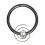 Daith-Piercing Clicker Eloxiert Schwarz Wirbel Strass Wei&szlig;