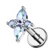 Helix-Piercing Stahl 316L Metallisiert Kreuzförmig 4 Strass