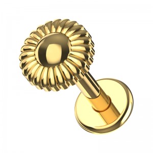 Knorpel-Piercing Stahl 316L Sonnenblume Geformt Golden