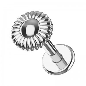 Knorpel-Piercing Stahl 316L Sonnenblume Geformt Metallisiert
