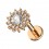Knorpel-Piercing Stahl 316L Gro&szlig;e Blume Wei&szlig;e Strasssteine Gold Rosa