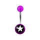 Piercing Ombligo Acrílico Transparente Púrpura Estrella Blancoa