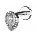 Piercing Helix Stahl 316L Metallisiert Großer Tropfen Strass Weiß