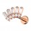 Piercing Hélix Acier 316L Rose Doré Eventail Strass Baguettes Blancs