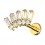 Piercing Hélix Acero 316L Dorado Abanico Strass Baguette Blanco