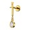 Sword Golden Helix Piercing & Dangling White Strass Drop