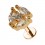 Helix-Piercing Stahl 316L Golden Rosa Rad 3 Strass Marquise Wei&szlig;