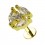 Piercing Hélix Acero 316L Dorado Rueda 3 Strass Marquesa Blanco