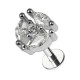 Piercing Hélix Acero 316L Metálico Rueda 3 Strass Marquesa Blanco