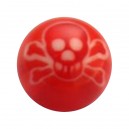 White/Red Skull Acrylic Only Ball for Piercing