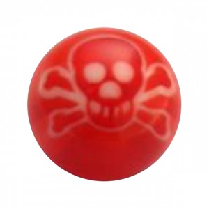 Boule pour Piercing Acrylique Skull Blanc / Rouge