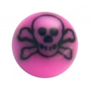 Black/Pink Skull Acrylic Only Ball for Piercing