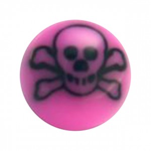 Boule pour Piercing Acrylique Skull Noir / Rose