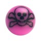 Boule pour Piercing Acrylique Skull Noir / Rose