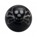 White/Black Skull Acrylic Only Ball for Piercing