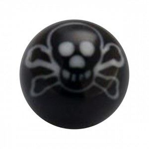 Boule pour Piercing Acrylique Skull Blanc / Noir