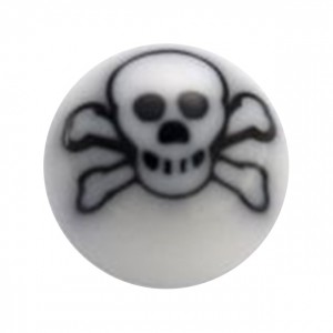 Boule pour Piercing Acrylique Skull Noir / Blanc